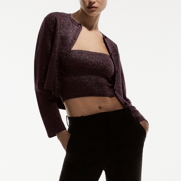 Zara Tops - Zara sparkling knit top & jacket